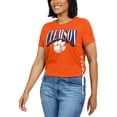 thumbnail image 4 of Women's WEAR by Erin Andrews Orange Clemson Tigers Side Lace-Up Modest Crop T-Shirt, 4 of 4