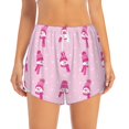 thumbnail image 2 of KLL Pink Scarf Snowman Pattern Shorts Women,Athletic Shorts High Waisted Running Shorts Pocket Sporty Short Gym Elastic Workout Shorts-Large, 2 of 7