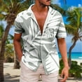 thumbnail image 4 of Men's Hawaiian Floral Shirts Cotton Linen Button Down Tropical Holiday Beach Shirts, 4 of 5
