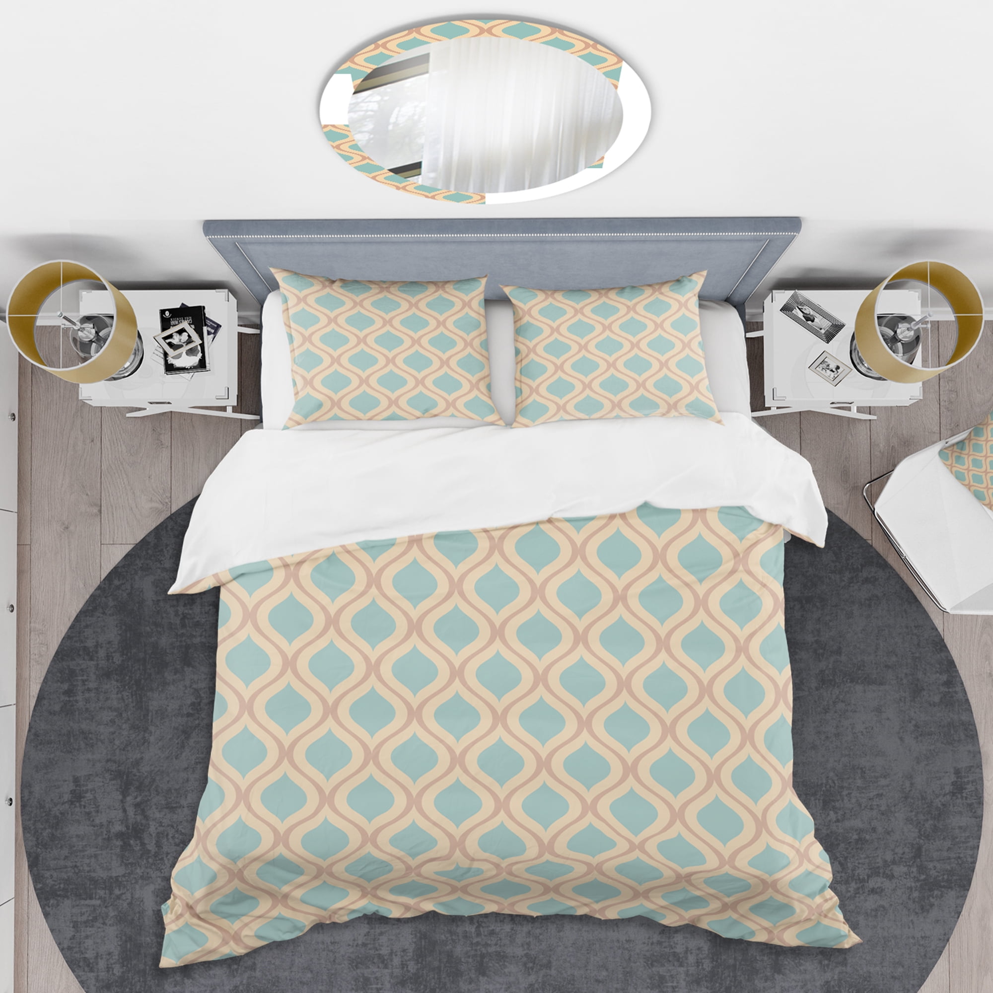 Designart 'Abstract Retro Geometrical Design V' Mid-Century Modern Duvet Cover Set