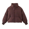 thumbnail image 1 of Chaqueta de plumón y algodón de moda para mujer, chaqueta holgada de cuello alto pequeño para estudiantes, 1 of 6