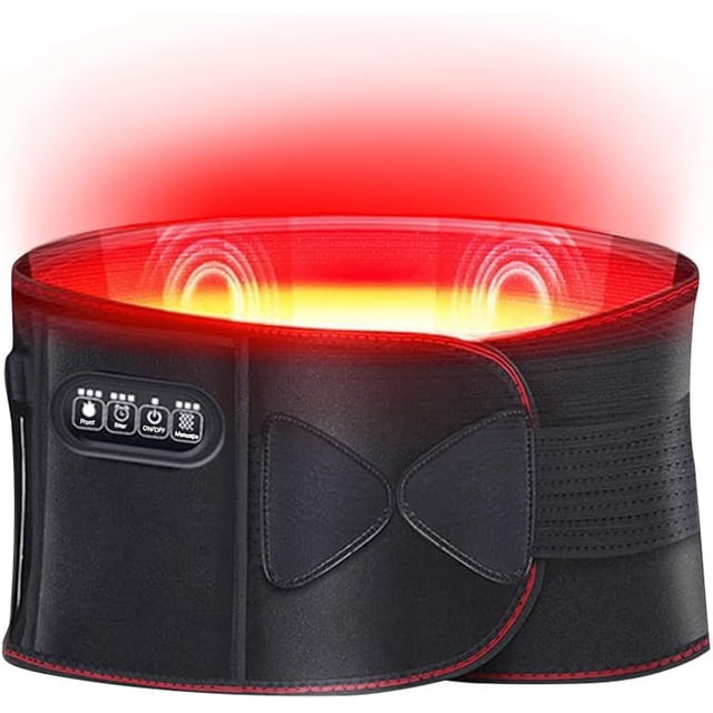 Menstrual Heating Pad Heated Waist Belt for Lower Back Pain Women Men Lumbar Arthritis Strains Sprains with 3 Levels Massage