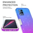 thumbnail image 3 of T-Mobile Revvl 6 Pro 5G Case, Rosebono Hybrid Glitter Sparkle Transparent Colorful Gradient TPU Skin Cover Protection Case For T-Mobile Revvl 6 Pro 5G (Teal/Purple), 3 of 4