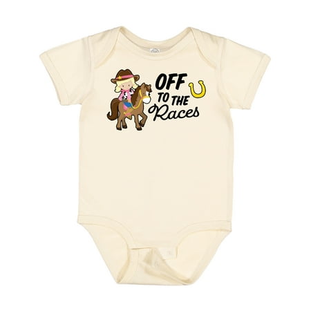 

Inktastic Off to the Races with Cowgirl on Horse Gift Baby Girl Bodysuit