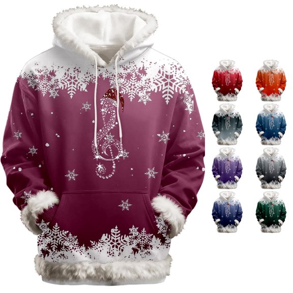 Tanghaowl Women Sweatshirt Fashion Hooded Sweatshirt Cozy Soft Casual Pullover Top for Comfortable Loungewear Outfit with Festive Design XL