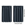 thumbnail image 4 of Kitchen Curtain Set of 2, Half Window Curtain, Rod Pocket Kitchen Curtain, Short Blackout Curtain for Small Window, Living Room, Bedroom - 36"x29", Navy, 4 of 4