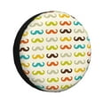 thumbnail image 1 of Wukai Housse de Pneu de Rechange Imprimé Moustache Colorée pour Remorque RV, Imperméable PVC Cuir Synthétique Housse de Roue pour Camion, Remorque, RV, SUV, Campeur-14 Pouces, 1 of 6