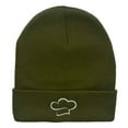 thumbnail image 5 of Chef Hat Embroidered 12 Inch Long Knitted Beanie - Olive OSFM, 5 of 5