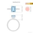 thumbnail image 4 of ANGARA Natural Emerald-Cut 2 ct Aquamarine Engagement Ring with Diamonds in 14K White Gold for Women (Size-9x7mm) | March Birthstone, Anniversary, Jewelry Gift for Women | Natural Aquamarine Ring, 4 of 9