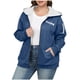 thumbnail image 2 of Suéter de manga larga con capucha y chaquetas informales para mujer, moda de talla grande, color liso, con cremallera y capucha, suéter grueso de terciopelo, hombros caídos, blusa de poliéster para mu, 2 of 4