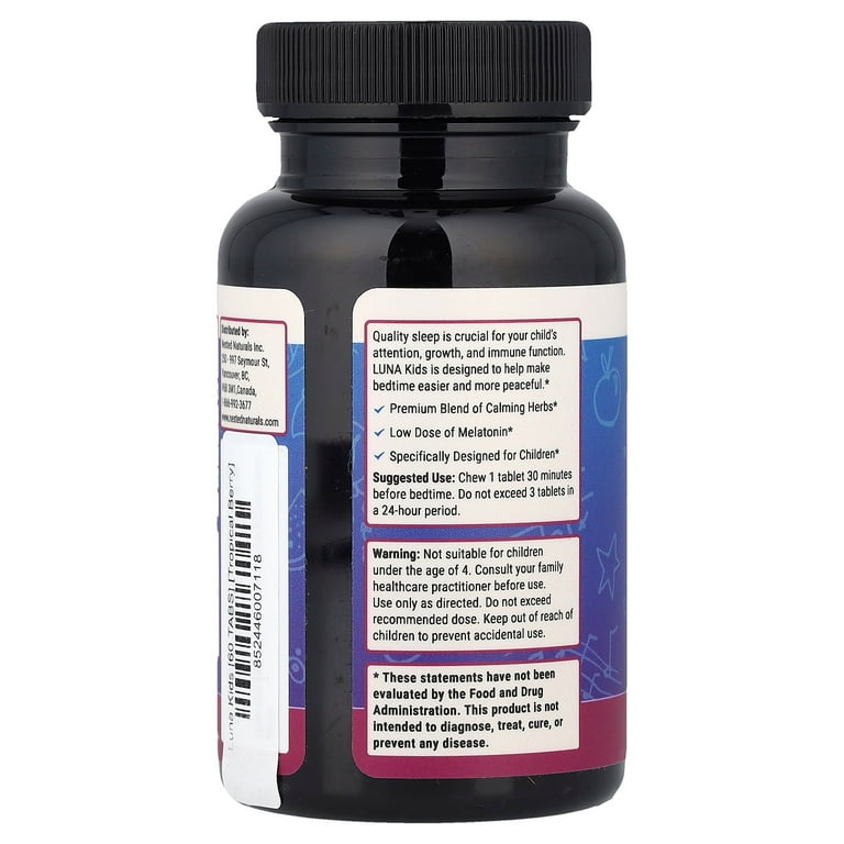 Nested Naturals Luna® Kids, Gentle Sleep Supplement, Tropical