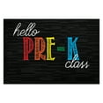 thumbnail image 4 of Personalized Planet 27x18 Hello Pre Kindergarten Doormat with Custom Teacher Name Printed on Black Rectangular 1/8” Thick Non Slip Mat for School Classroom or Home, 4 of 6