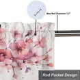 thumbnail image 5 of Butterfly Floral Curtain Valance for Kitchen Watercolor Pink Flower Cherry blossoms Window Valance for Living Room Bedroom, Kitchen Valance Rod Pocket Window Curtain 54 by 18 in, 1 Panel, 5 of 6