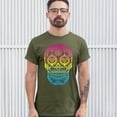 thumbnail image 3 of Tee Hunt Sugar Skull Calavera Diamond Eyes T-Shirt Day of The Dead Men's Novelty Shirt, Military Green, Large, 3 of 5