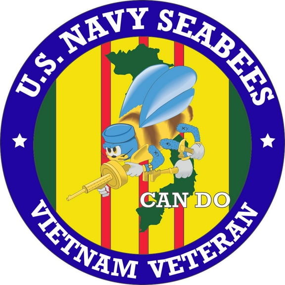 3.8 Inch U.S. Navy Seabees Vietnam Veteran Decal