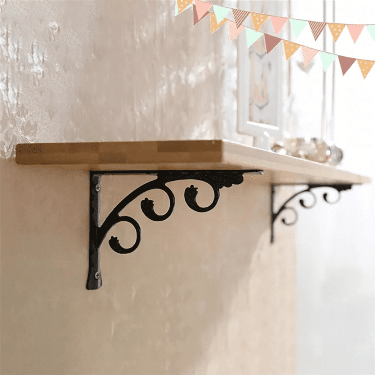 10Pcs Wall Mounted L Shaped Angle Bracket Multifuntional Brace Shelf Brackets Decorative Shelf Brackets Wall Brackets S