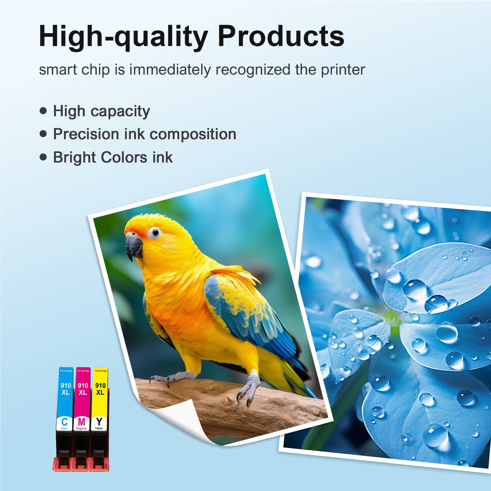 910XL Ink Cartridge Color 3-Pack Compatible for 910XL 910 XL Officejet Pro 8012 8013 8015 8022 8025 8028 8035 8012e 8015e 8022e 8025e 8028e 8034e 8035e Printer Ink (Cyan,Magenta,Yellow)