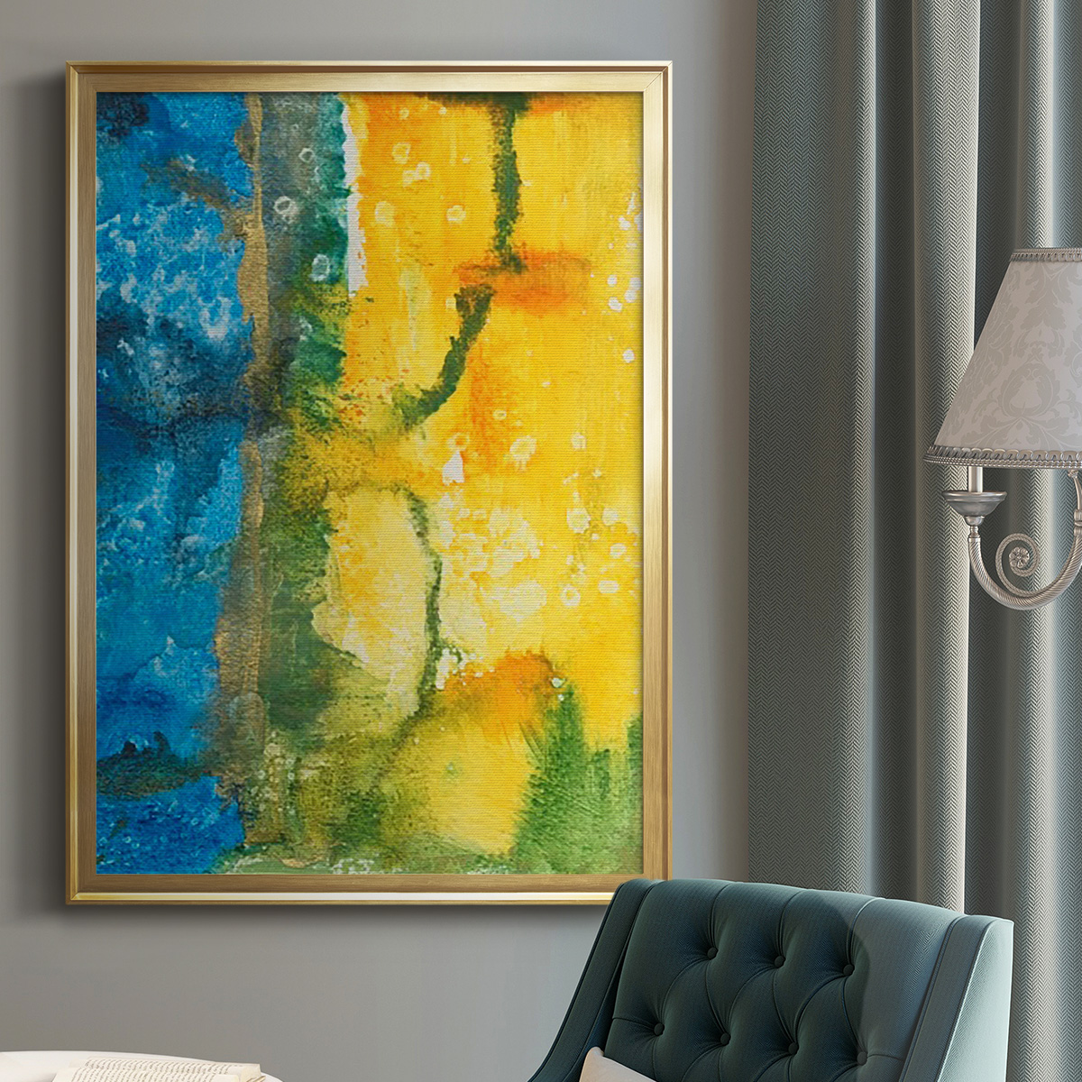 Aquatic Energy I Premium Framed Print, in Gold, Black, or Silver - Ready to Hang