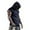 Dark Blue, variant on Men's Cap Sleeve Hoodies Fashion Summer Pullover Muscle Sweatshirt Gym Workout Athletic Tops with Zip Pocket