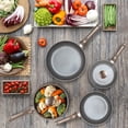 thumbnail image 6 of Dark Grey Nonstick Cookware Set with Glass Lids, Induction Compatible, Stay-Cool Handles, 6-Piece Kitchen Pots & Pans, 6 of 6