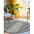 thumbnail image 4 of Unique Loom Matrix Trellis Collection Area Rug - Diamonds (5' Round Gray/Ivory), 4 of 7