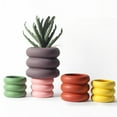 thumbnail image 3 of Yuedong Succulent Planter Creative Circle Stacking Flower Pots Flowerpot Nordic INS Style Morandi Ceramic Flowerpots, 3 of 7