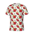 thumbnail image 3 of Yiaed Rose Flowers Print Mens Short Sleeve Tight Fit T-Shirt, Crewneck Casual Tee-Medium, 3 of 5