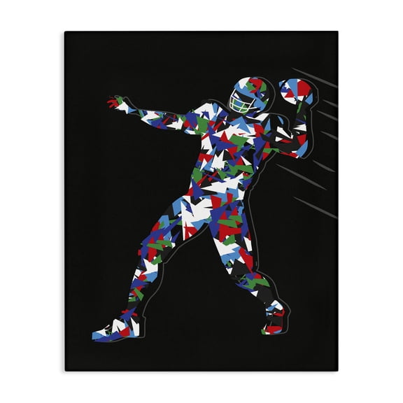 Stupell Industries Modern Football Player Abstract Pattern Canvas Art, 24 x 30, by Arrolynn Weiderhold