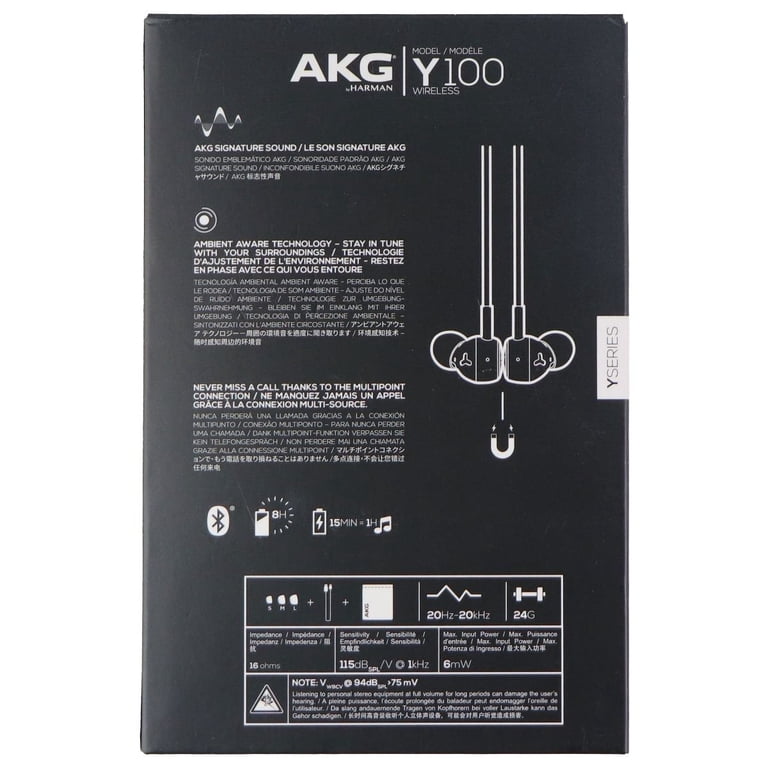 Samsung AKG Y100 Wireless Bluetooth Earbuds, Black, Ergonomic