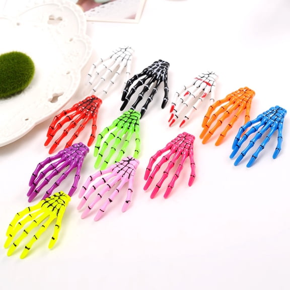 OFFIGAM 10Pcs Bone Hair Clips Claws Skull Assorted Color for Women