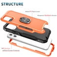 thumbnail image 2 of for iPhone 11 Pro Max Case, Rugged Shockproof Heavy Duty Soft TPU Rubber Bumper Hard PC Back Hybrid Protective Case [with Ring Stand] for iPhone 11 Pro Max (Without Screen Protector) - Orange, 2 of 7