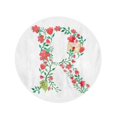 thumbnail image 2 of NUDECOR Serviette de Plage Ronde 60 Pouces Couverture Verte Initiale Aquarelle Monogramme Floral Royal R en ABC Voyage Cercle Serviettes Circulaires Tapis Tapisserie Jeté de Plage, 2 of 2
