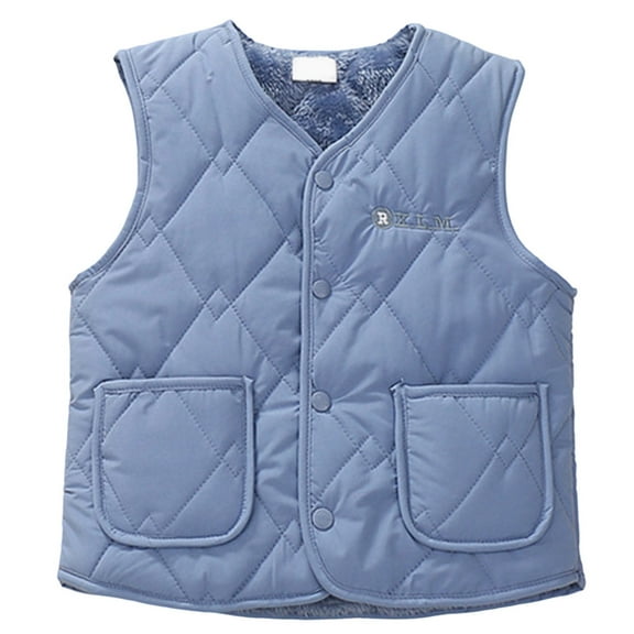 LRen Girls Lightweight Down Vest Slim Fit Sleeveless Quilted Insulated Outerwear For Cold Weather Warm Jacket,Light Blue,18-24 Months