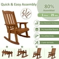 thumbnail image 4 of Fortune Candy Wooden Patio Rocking Chair, Heavy Duty 600 lbs, for Outdoor and Indoor, Brown, 4 of 7