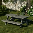 thumbnail image 2 of Wildridge Heritage 72 in. Picnic Table with Attached Benches, Dark Gray - Outdoor Weather Resistant HDPE Picnic Table for Patio, Porch, Deck, Lawn, 2 of 4