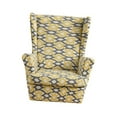 thumbnail image 3 of CHOK 2024 Housse de Fauteuil à Oreilles Antidérapante Imprimée 1 Place Lavable Réutilisable Moderne Extensible Protecteur de Meubles pour Chambre Salon Noir Gris, 3 of 10