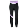 thumbnail image 3 of vastwit Kids Girls Athletic Leggings Sport Gymnastics Skinny Pants Dance Running Figure Skating Yoga Light Purple 14, 3 of 6