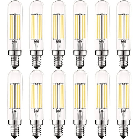 

Luxrite T6 T6.5 Vintage LED Tube Light Bulbs 5W= 60W 4000K Cool White Dimmable 500 Lumens UL Listed E12 12-Pack