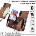 thumbnail image 5 of for Samsung Galaxy S22 Plus Wallet Case, Crossbody Phone Purse with Card Holder for Women, Zipper PU Leather Carrying Cover Gift with Shoulder Strap Kickstand Anti-drop for S22 Plus - Brown, 5 of 10