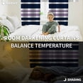 thumbnail image 3 of Fsddascl Navy Blue Purple Striped Blackout Curtains for Bedroom/Living Room, Thermal Insulated Kitchen Curtains, Gradient Horizontal Lines Grommet Darkening Window Treatment Drapes 27.5"x39"x2, 3 of 6