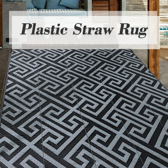 DomKom Outdoor Collection Waterproof Rug, 6ft x 9ft