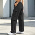 thumbnail image 7 of Zynoxe Women's Cargo Sweatpants Elastic Waist Drawstring Sweatpants for Women Loose Solid Color Wide Leg Pants Trendy Streetwear Casual Trousers with Mulit Pockets L, 7 of 7