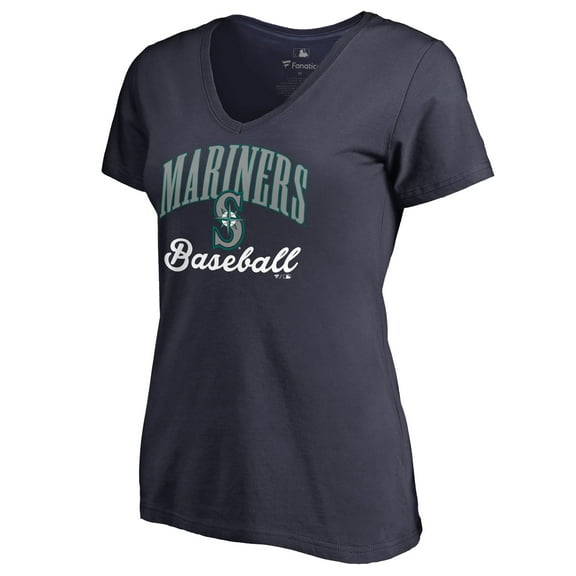 Women's Navy Seattle Mariners Victory Script T-Shirt