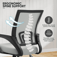 thumbnail image 5 of Monibloom 1PC Mesh Office Chair, Ergonomic Mid Back Computer Desk Chair with 2.8" Thick Seat, Lumbar Support, Light Gary, 5 of 9