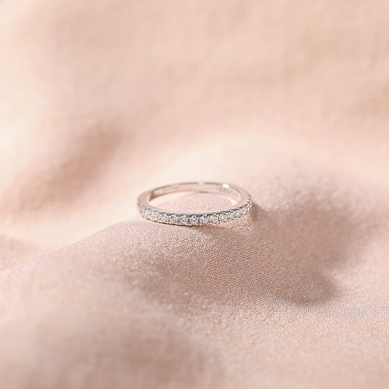EAMTI Round Eternity CZ Ring, Sterling Silver, Size 6.5 photo 4
