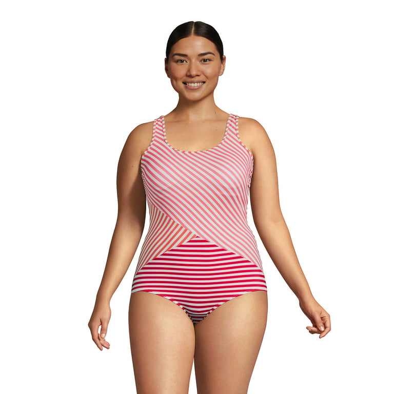Lands' End Women's Ddd-Cup Tugless One Piece Swimsuit Soft Cup Print