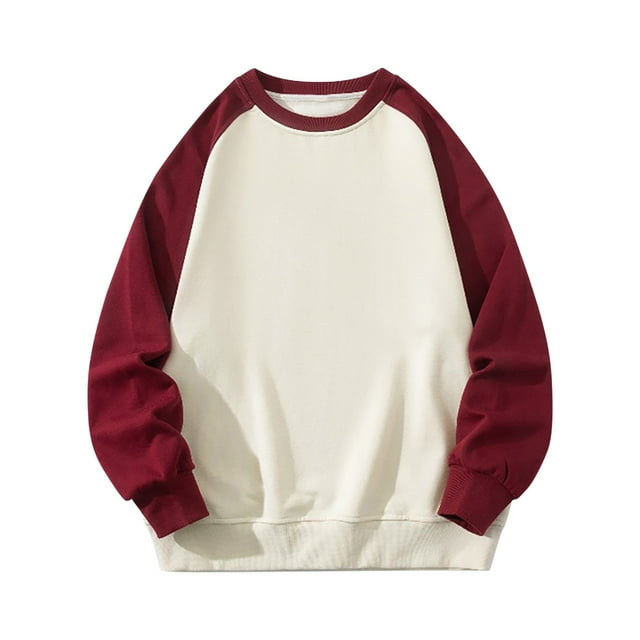 Pisexur Sweatshirts pour Hommes à Manches Longues Col Rond Mode Décontractée Patchwork Coloré Pull Ample Sweatshirts Surdimensionnés Hoodies M-3TG