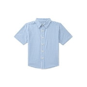 Wonder Nation Boys Cotton Button Down Shirt with Short Sleeves, Sizes 4/5-18 & Husky