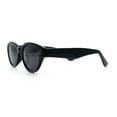 thumbnail image 6 of Polarized Cat Eye Thick Horn Rim Retro Hipster Vintage Vibe Sunglasses All Black, 6 of 8