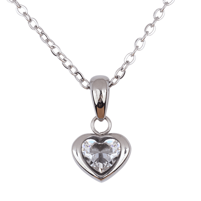 Collar para Mujer LuckyLy Corazón Modelo Dalia Plateado UNITALLA